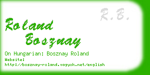 roland bosznay business card